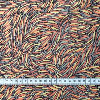 Preview: ORANGE BUSH YAM Aborigines Stoff aus Australien